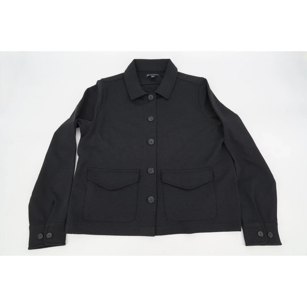 Brooks‎ Brothers Women's Medium Gray Jacket Mid Layer Stretch Button #BB18205